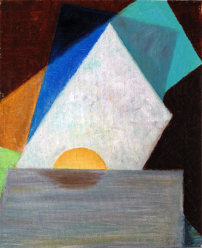 "Sunset" abstract painting by Dumitru Verdianu