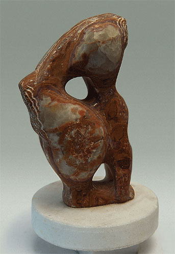 marble and onyx sculpture for sale - "Yin and Yang Aggression" by Dumitru Verdianu