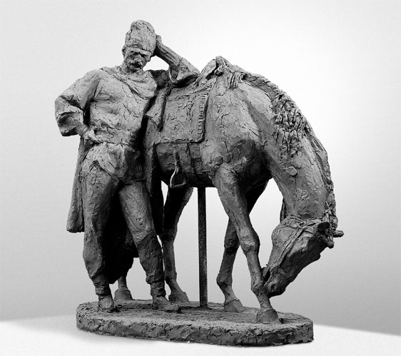 "Haiduc" - figurative sculpture for sale  by Dumitru Verdianu