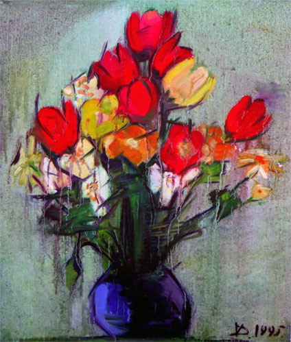 "Tulips and Narcissus" - painting for sale