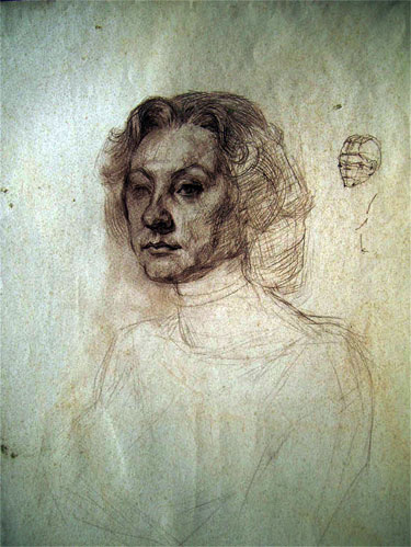 drawing for sale - "Female portrait" by Dumitru Verdianu