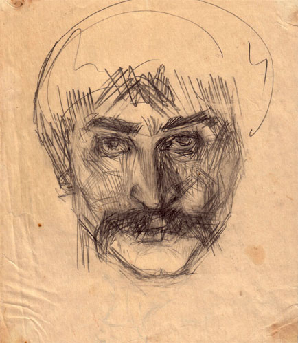 drawing for sale - "Selfportrait" by Dumitru Verdianu